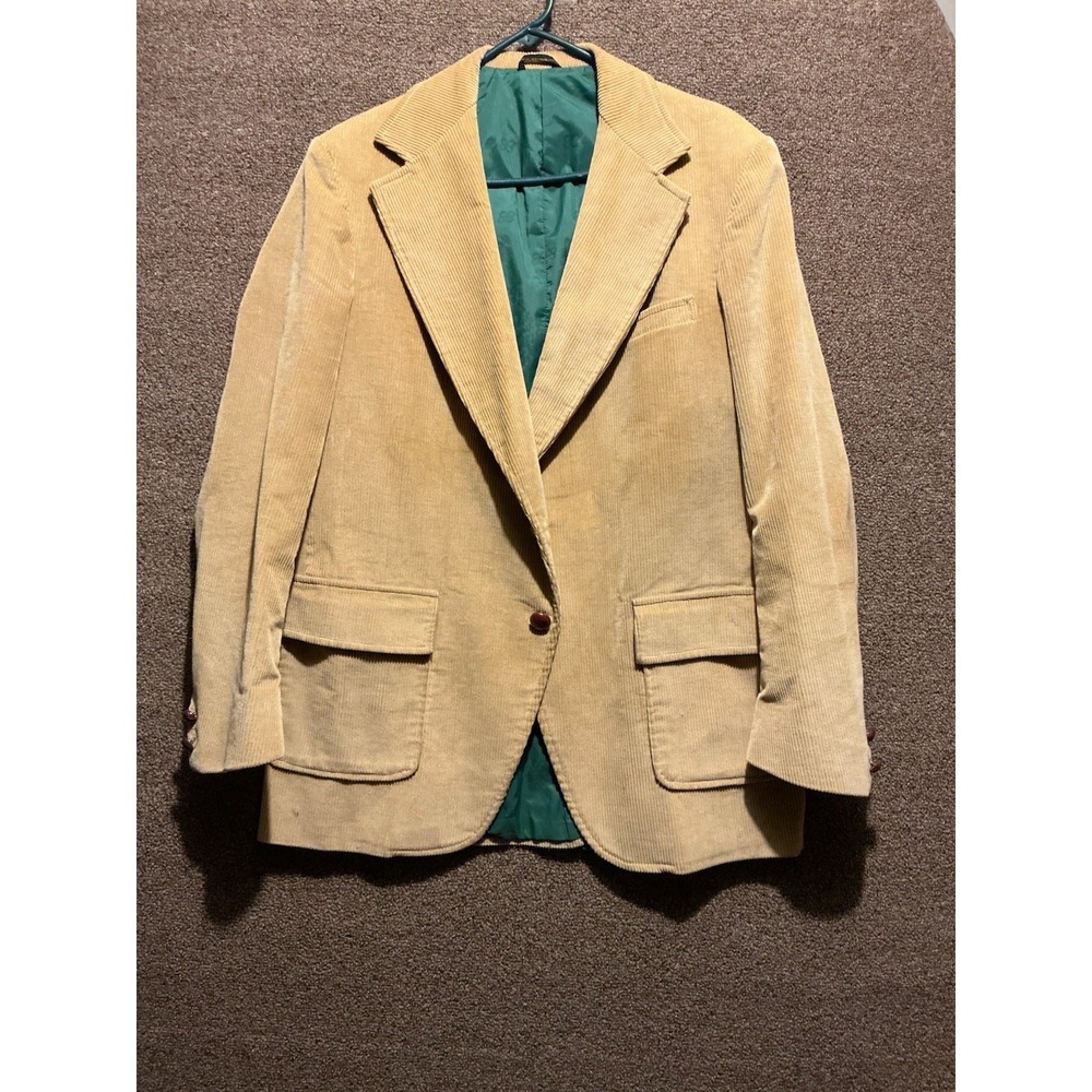 Eddie Bauer VTG? corduroy Tan Blazer Sport Coat‎ 42L READ Gray
